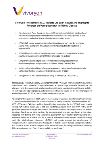 Thumbnail Vivoryon Therapeutics Quarterly Report 2024-q3