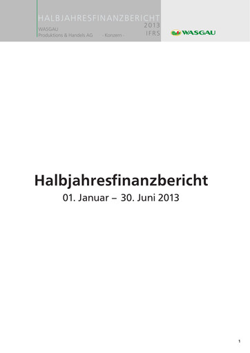 Thumbnail WASGAU Produktions & Handels AG Half-year Report 2013-h1