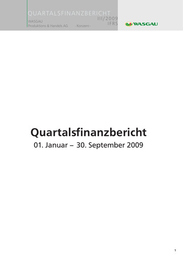 Thumbnail WASGAU Produktions & Handels AG Quarterly Report 2009-q3