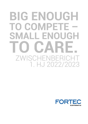 Miniature FORTEC Elektronik AG Rapport semestriel 2022-h1
