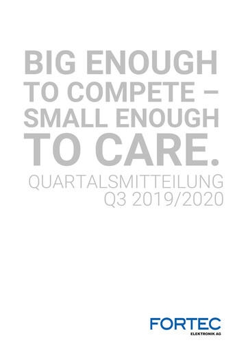 Miniature FORTEC Elektronik AG Rapport trimestriel 2019-q3