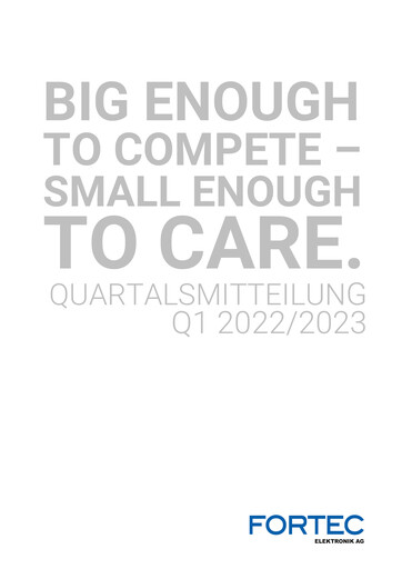 Miniature FORTEC Elektronik AG Rapport trimestriel 2022-q1