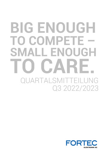 Miniature FORTEC Elektronik AG Rapport trimestriel 2022-q3