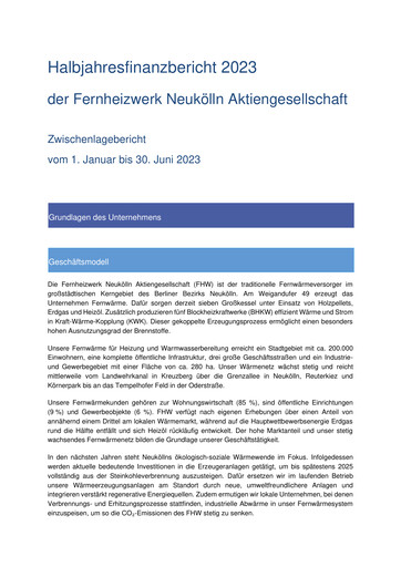 Vorschaubild Fernheizwerk Neukölln Halbjahresbericht 2023-h1