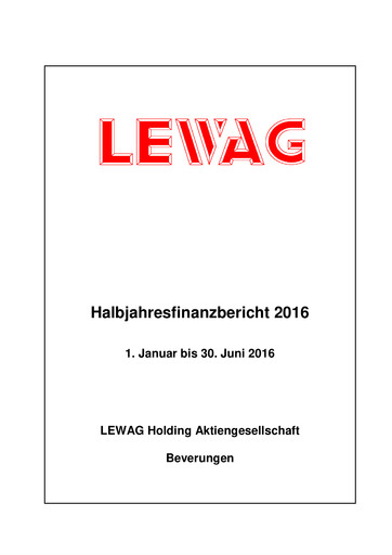 Thumbnail LEWAG Holding Half-year Report 2016-h1