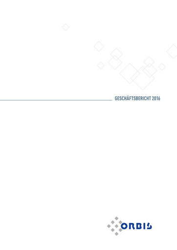Thumbnail ORBIS AG Annual Report 2016