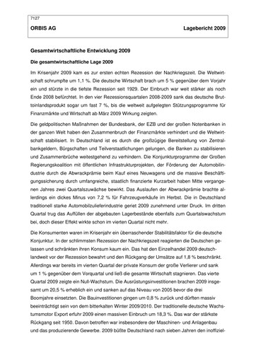 Thumbnail ORBIS AG Financial Report 2009