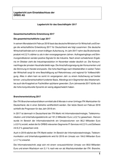 Thumbnail ORBIS AG Financial Report 2017