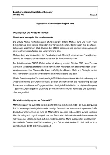 Thumbnail ORBIS AG Financial Report 2018