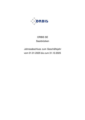 Thumbnail ORBIS AG Financial Report 2025