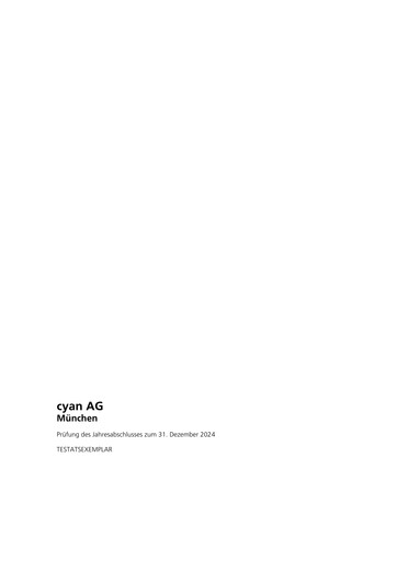 Thumbnail cyan AG Financial Statement 2024