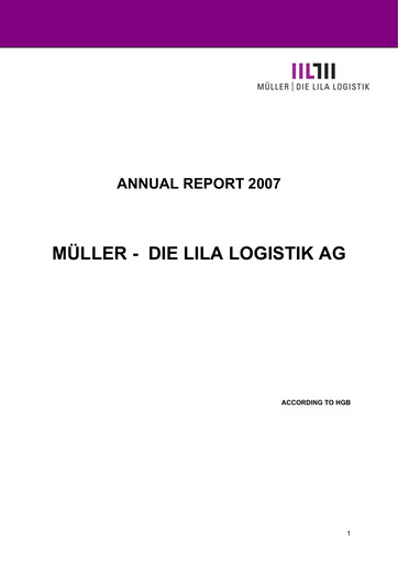 Thumbnail Müller - Die lila Logistik Annual Report 2007