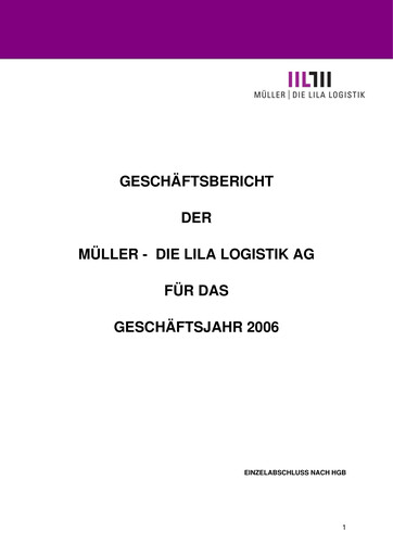 Thumbnail Müller - Die lila Logistik Financial Statement 2006