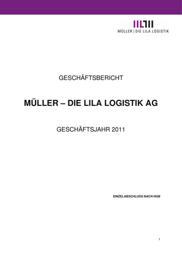 Thumbnail Müller - Die lila Logistik Financial Statement 2011