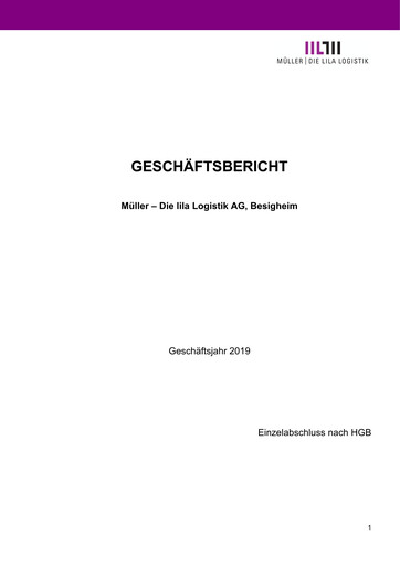 Thumbnail Müller - Die lila Logistik Financial Statement 2019