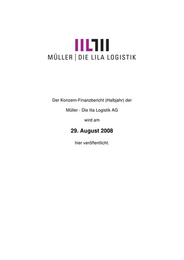 Vorschaubild Müller - Die lila Logistik Halbjahresbericht 2008