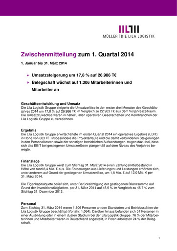 Vorschaubild Müller - Die lila Logistik Quartalsbericht 2014-q1