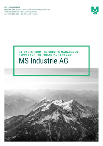 Thumbnail MS Industrie Annual Report 2021