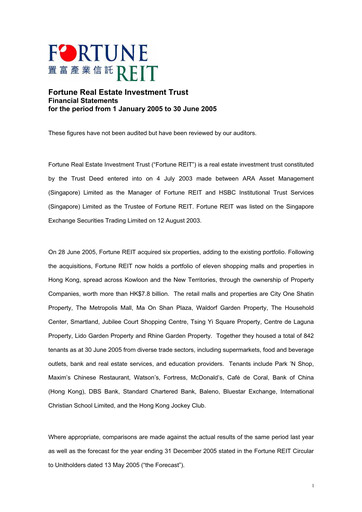 Thumbnail Fortune REIT
 Half-year Report 2005-h1