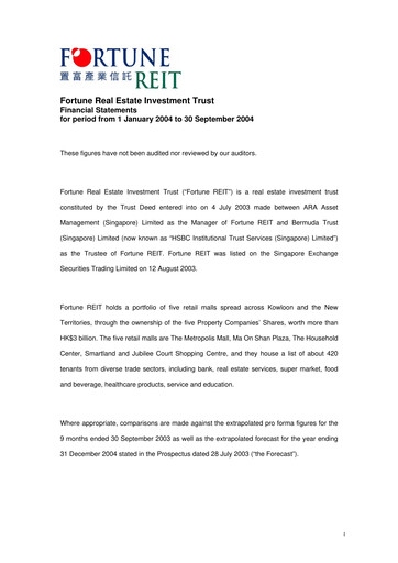 Thumbnail Fortune REIT
 Quarterly Report 2004-q3