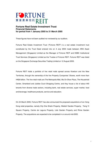 Thumbnail Fortune REIT
 Quarterly Report 2005-q1