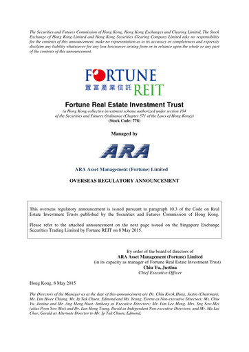 Thumbnail Fortune REIT
 Quarterly Report 2015-q1