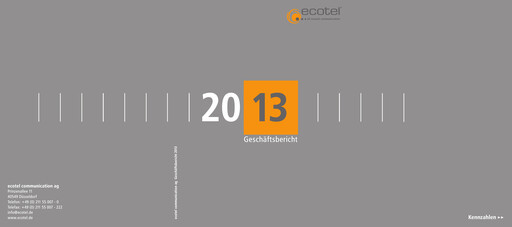 Thumbnail ecotel communication Annual Report 2013