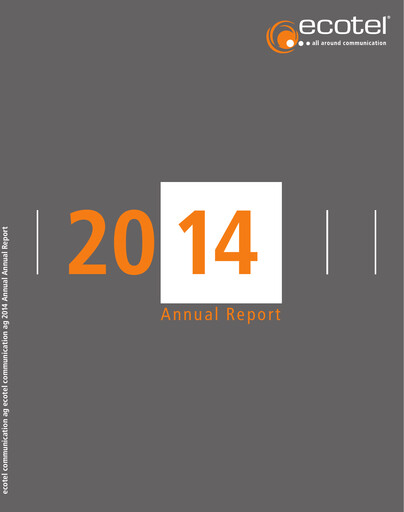 Thumbnail ecotel communication Annual Report 2014