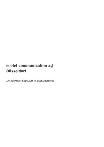 Thumbnail ecotel communication Financial Statement 2019