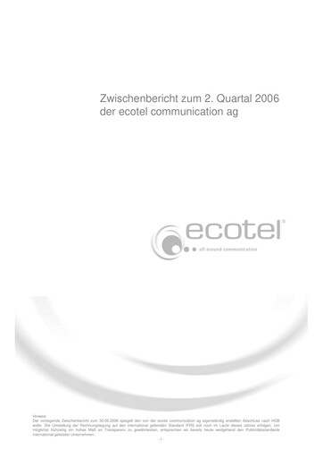 Thumbnail ecotel communication Half-year Report 2006-h1