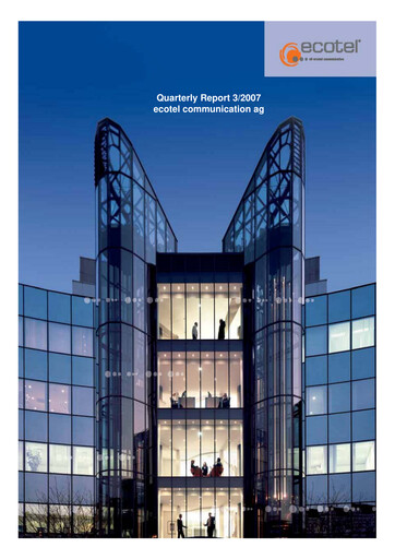 Thumbnail ecotel communication Quarterly Report 2007-q3