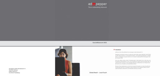 Thumbnail ad pepper media International Annual Report 2003