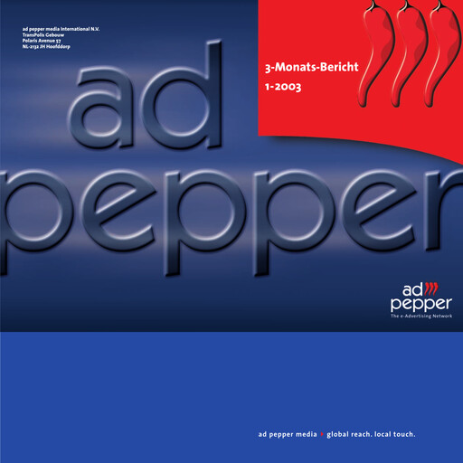 Thumbnail ad pepper media International Quarterly Report 2003-q1