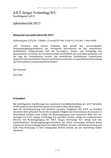 Thumbnail AHT Syngas Technology Annual Report 2017