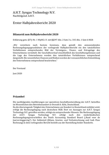 Thumbnail AHT Syngas Technology Half-year Report 2020-h1