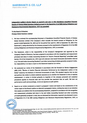Thumbnail Hinduja Global Solutions Quarterly Report 2022-q2