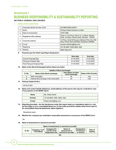 Thumbnail Hinduja Global Solutions Sustainability Report 2025-2026