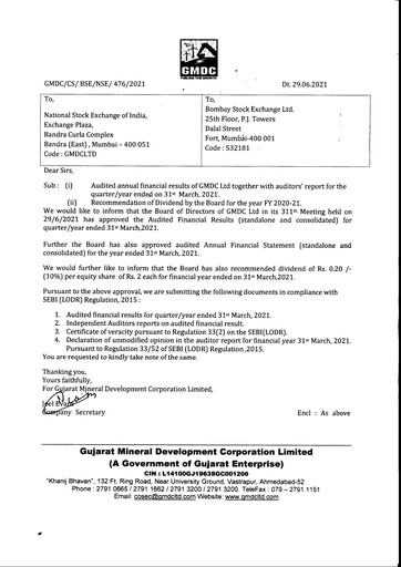 Thumbnail Gujarat Mineral Development Financial Report 2021