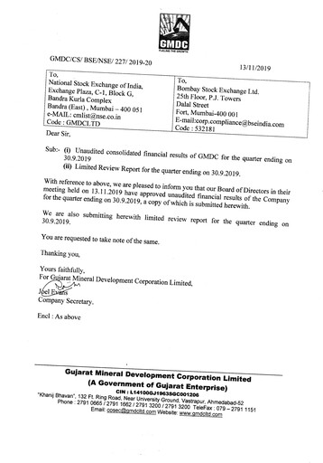 Thumbnail Gujarat Mineral Development Quarterly Report 2019-q3