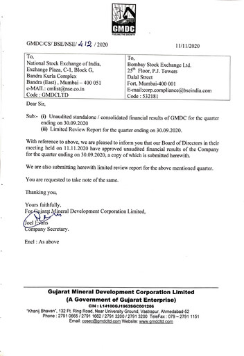 Thumbnail Gujarat Mineral Development Quarterly Report 2020-q3