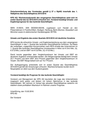 Thumbnail KPS AG Quarterly Report 2015-2016-q1