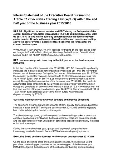 Thumbnail KPS AG Quarterly Report 2015-2016-q3