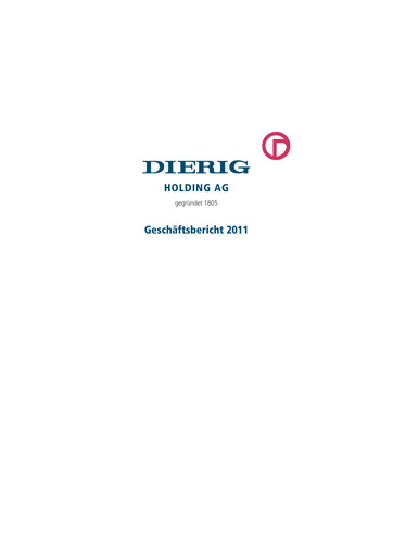 Miniature Dierig Holding AG Rapport annuel 2011