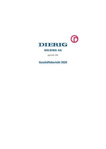 Miniature Dierig Holding AG Rapport annuel 2020