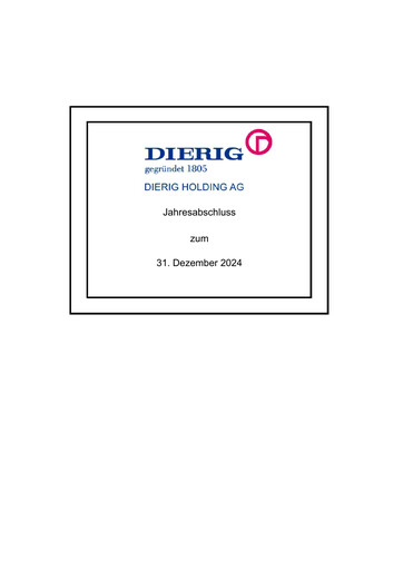 Thumbnail Dierig Holding AG Financial Statement 2024