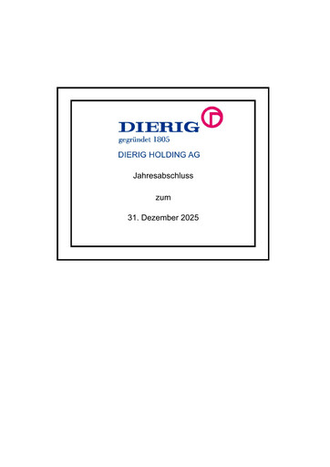 Thumbnail Dierig Holding AG Financial Statement 2025
