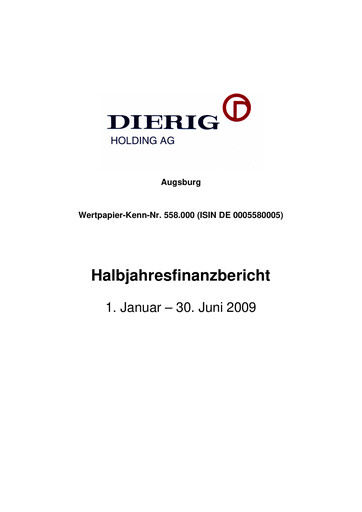 Thumbnail Dierig Holding AG Half-year Report 2009-h1