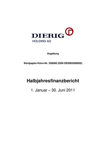Thumbnail Dierig Holding AG Half-year Report 2011-h1