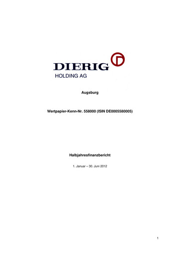 Thumbnail Dierig Holding AG Half-year Report 2012-h1