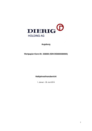 Thumbnail Dierig Holding AG Half-year Report 2014-h1